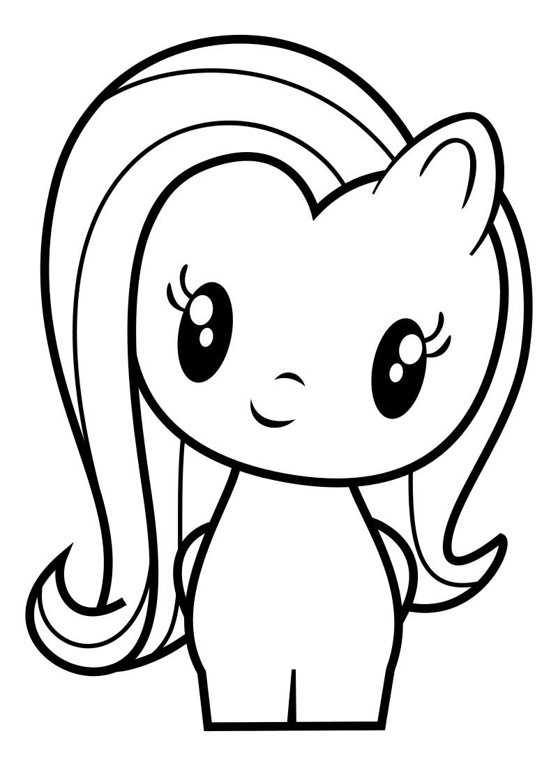 Раскраска - Мой маленький пони - Cutie Mark Crew - Милая пони Флаттершай