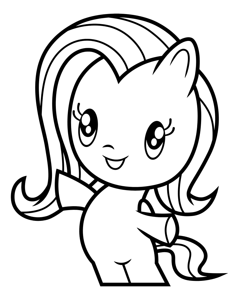 Раскраска - Мой маленький пони - Cutie Mark Crew - Пони-милашка Флаттершай
