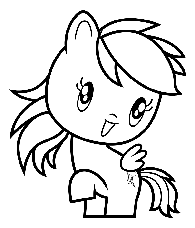 Раскраска - Мой маленький пони - Cutie Mark Crew - Милая пони Радуга Дэш