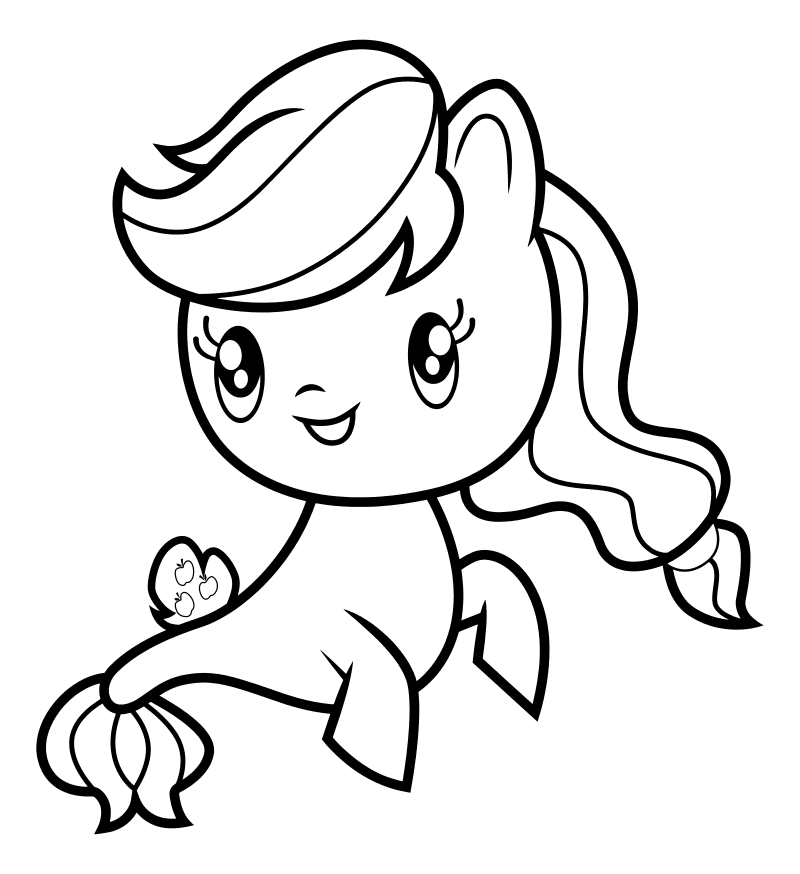 Раскраска - Мой маленький пони - Cutie Mark Crew - Морская поняшка Эпплджек