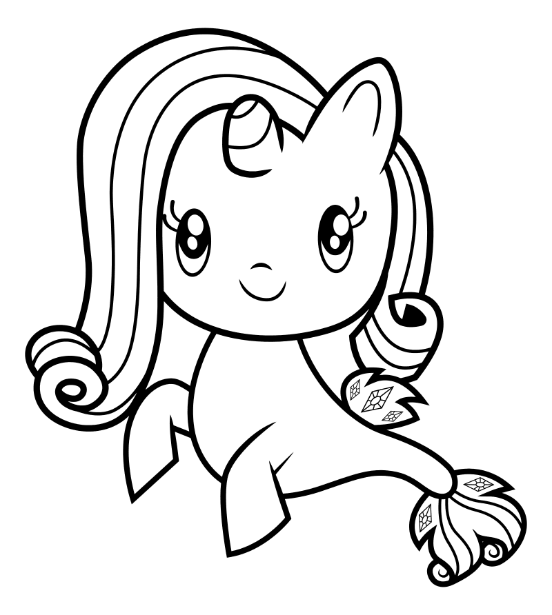 Раскраска - Мой маленький пони - Cutie Mark Crew - Морская поняшка Рарити