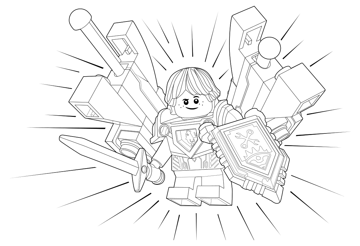 Раскраска - LEGO Нексо Найтс - LEGO Nexo Knights Абсолютная сила Робина