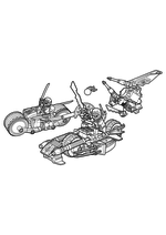 Раскраска - LEGO Ниндзяго. Мастера Кружитцу - Погоня на мотоциклах