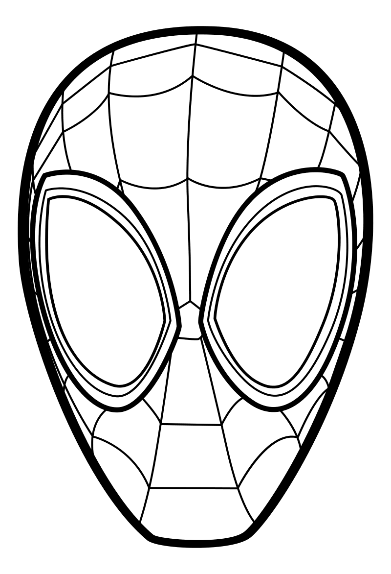Раскраска - Человек-паук: Через вселенные - Маска человека-паука