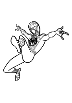Раскраска - Человек-паук: Через вселенные - Майлз Моралес - Человек-паук