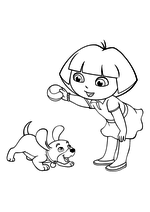 Даша играет с щенком
