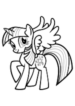 Раскраска - Мой маленький пони: Дружба – это чудо - Сумеречная Искорка с крыльями