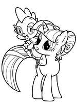 Раскраска - Мой маленький пони: Дружба – это чудо - Сумеречная Искорка и Спайк