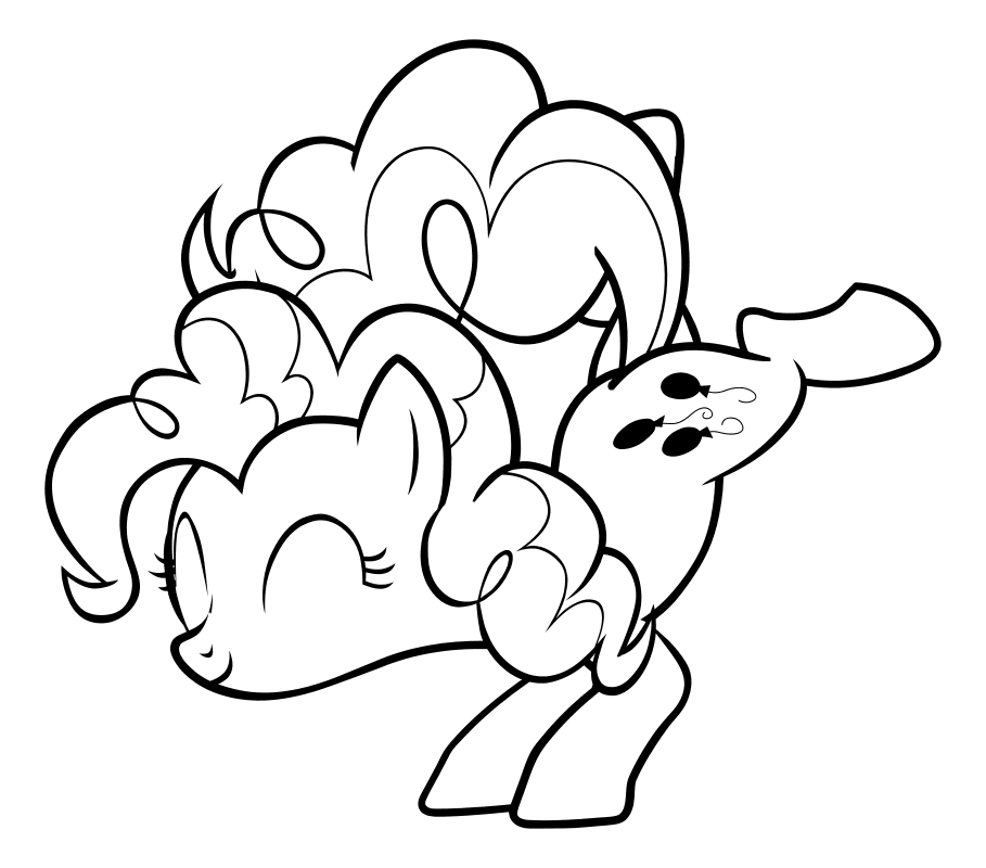 Раскраска - Мой маленький пони: Дружба – это чудо - Пинки Пай стоит на передних ногах