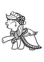 Раскраска - Мой маленький пони: Дружба – это чудо - Эпплджек в бальном платье