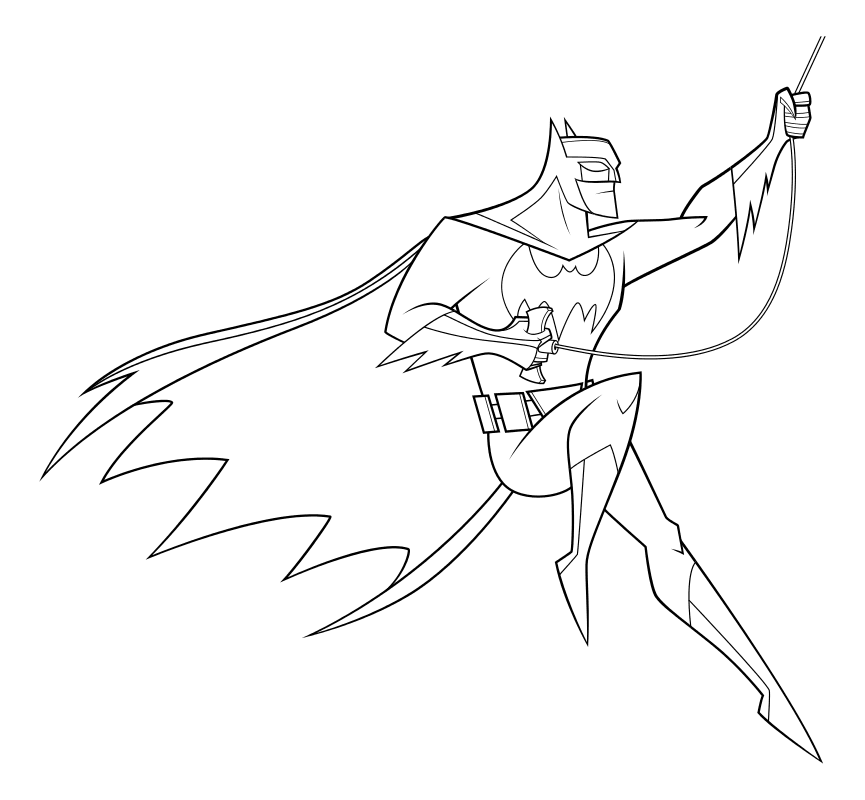 Раскраска - Лига справедливости в действии - Бэтмен на канате