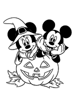 Раскраска - Микки Маус и друзья - Микки и Минни празднуют Хэллоуин