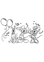 Раскраска - Микки Маус и друзья - Плуто, Микки и Минни встречают Новый год