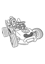 Микки Маус на гоночном автомобиле