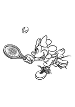 Раскраска - Микки Маус и друзья - Минни играет в теннис