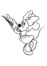 Минни Маус играет на флейте