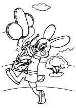 Заяц с шариками и барабаном