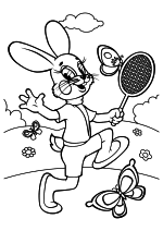 Заяц с теннисной ракеткой