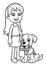 Раскраска - Щенячий патруль - Кейти и щенок-ассистент