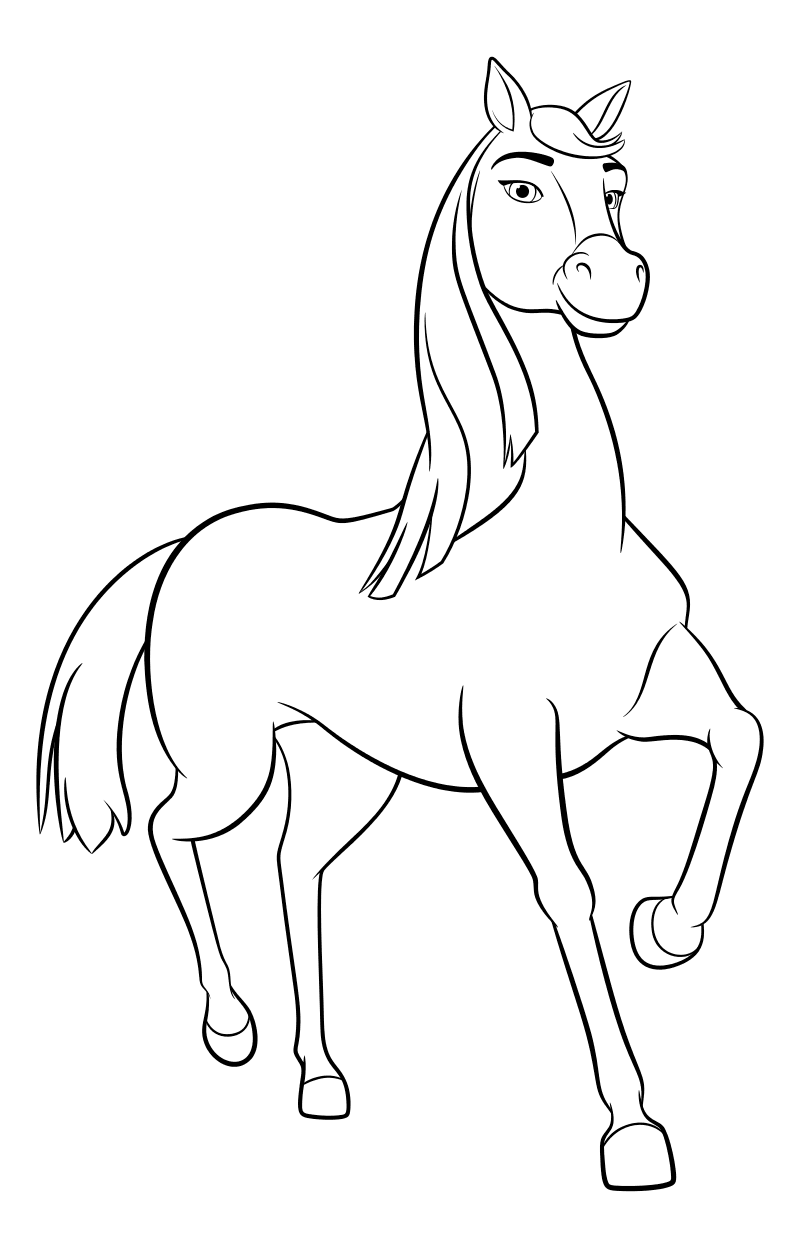 Раскраска - Спирит: Скачки на свободе - Лошадь паломино Чика Линда