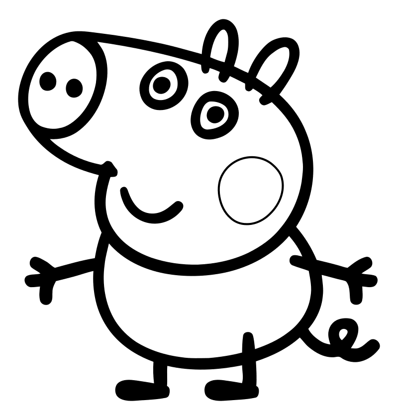 Раскраска - Свинка Пеппа - Поросёнок Джордж