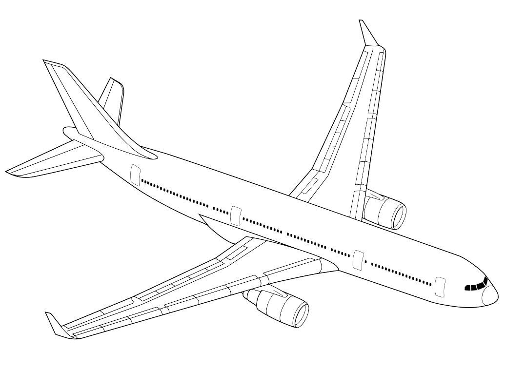 Раскраска - Самолёт - Airbus A330