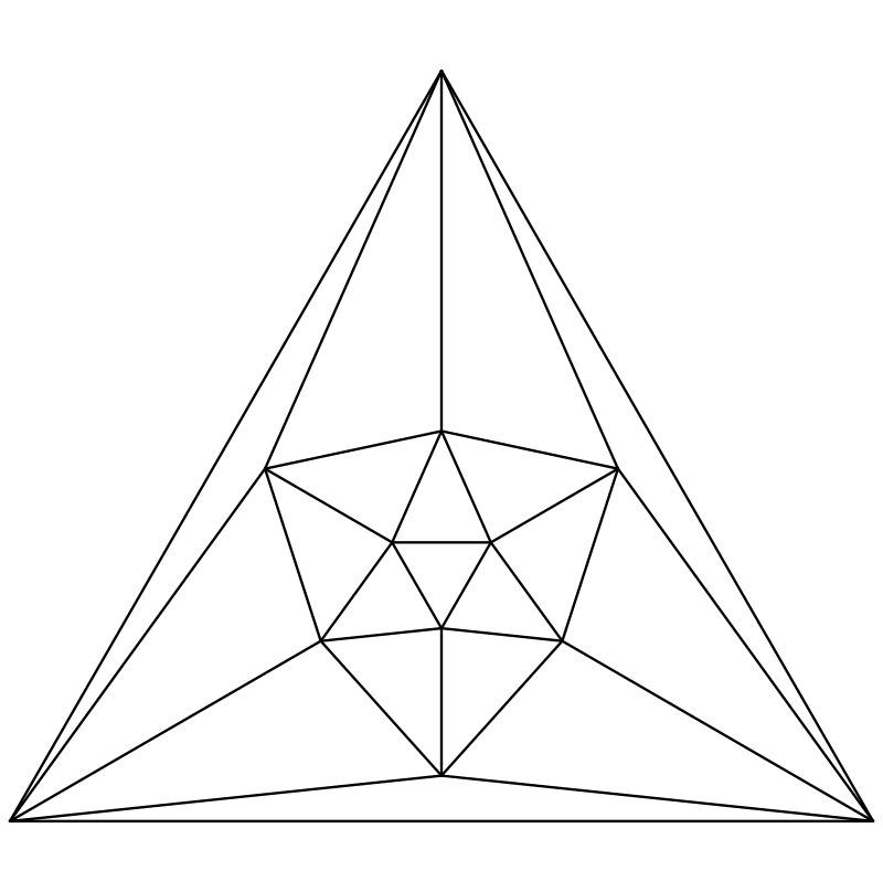Раскраска - Математические фигуры - Диаграмма Шлегеля для икосаэдра