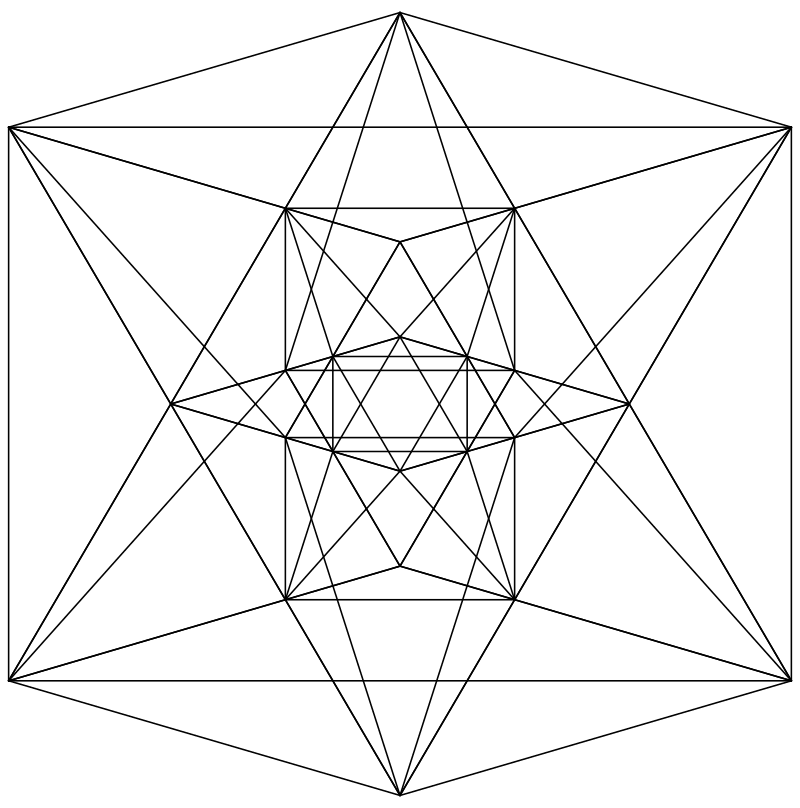 Раскраска - Математические фигуры - Диаграмма Шлегеля для икоситетрахора