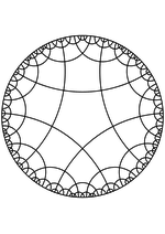 Раскраска - Математические фигуры - Пятиугольники на плоскости Лобачевского
