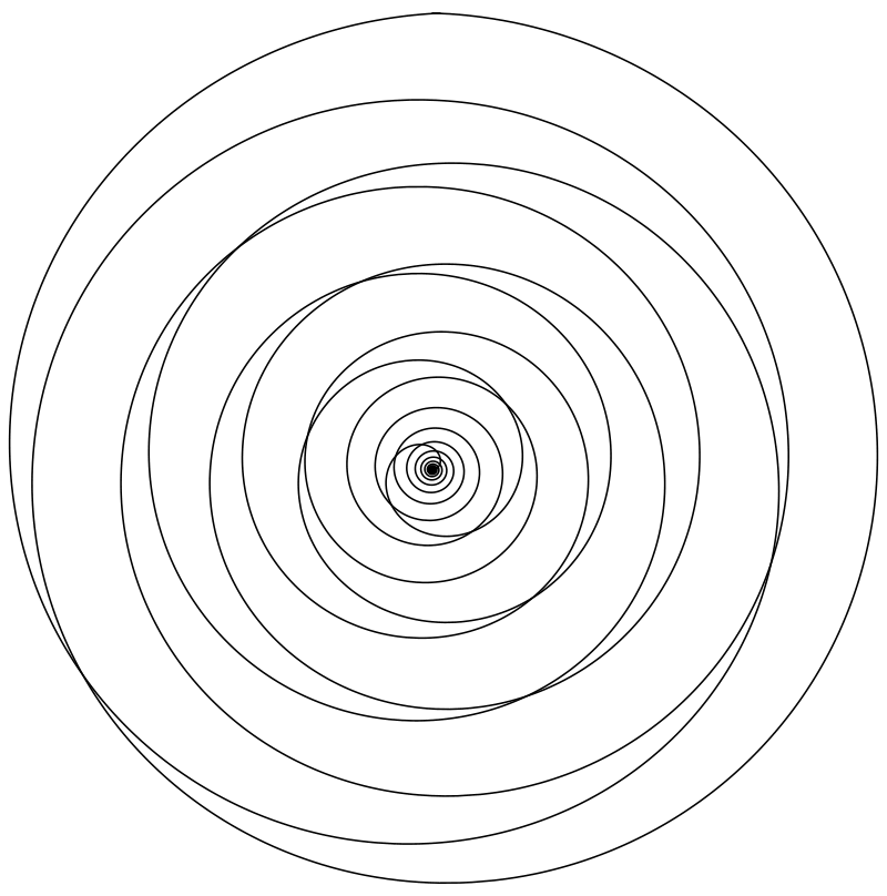 Раскраска - Математические фигуры - Архимедова и экспоненциальная спирали