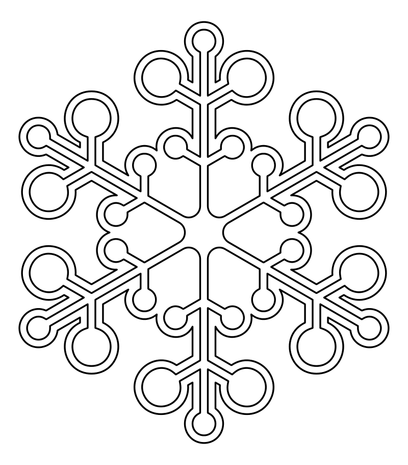 Раскраска - Снежинки - Ажурная снежинка из кругов 5