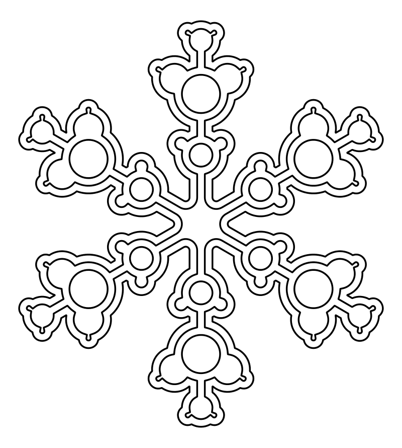 Раскраска - Снежинки - Ажурная снежинка из кругов 7