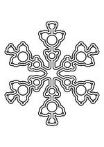 Раскраска - Снежинки - Ажурная снежинка из кругов 7