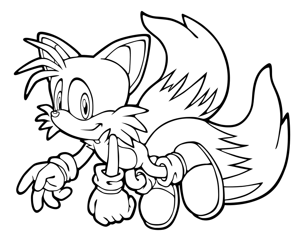 Раскраска - Sonic the Hedgehog - Тейлз умеет летать
