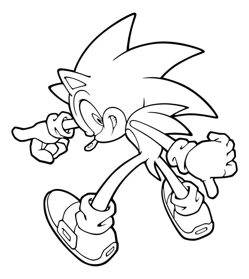 Раскраска - Sonic the Hedgehog - Ёж Соник может бежать быстрее звука