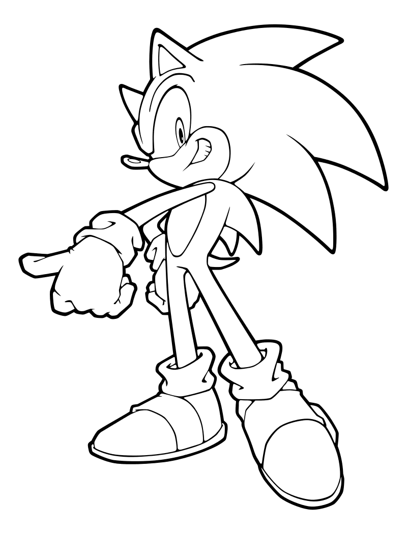 Раскраска - Sonic the Hedgehog - Ёж Соник готов к битве