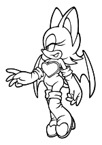 Раскраска - Sonic the Hedgehog - Абмициозная летучая мышь Руж