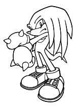 Раскраска - Sonic the Hedgehog - Наклз - защитник Мастер Изумруда
