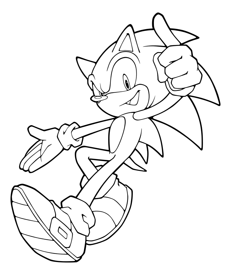Раскраска - Sonic the Hedgehog - Соник - скоростной бегун