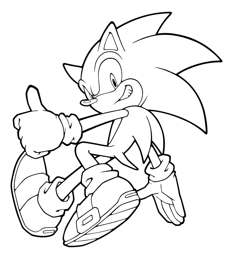 Раскраска - Sonic the Hedgehog - Ёж Соник способен безумно быстро бегать