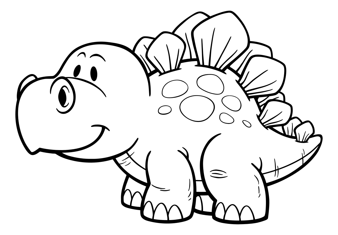Раскраска - Динозавры - Стегозаврик