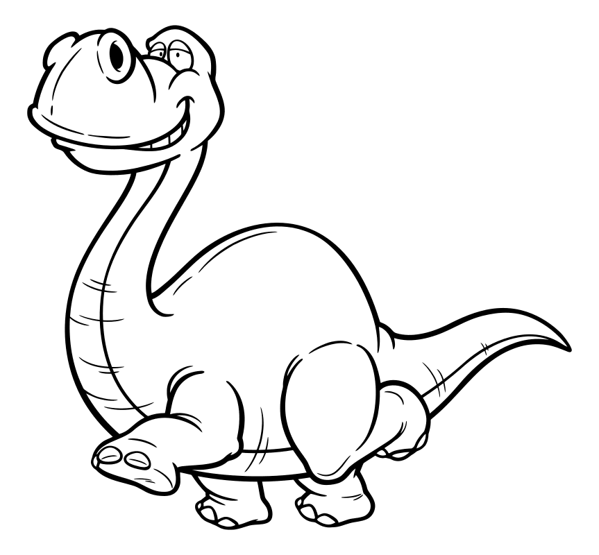 Раскраска - Динозавры - Апатозавр