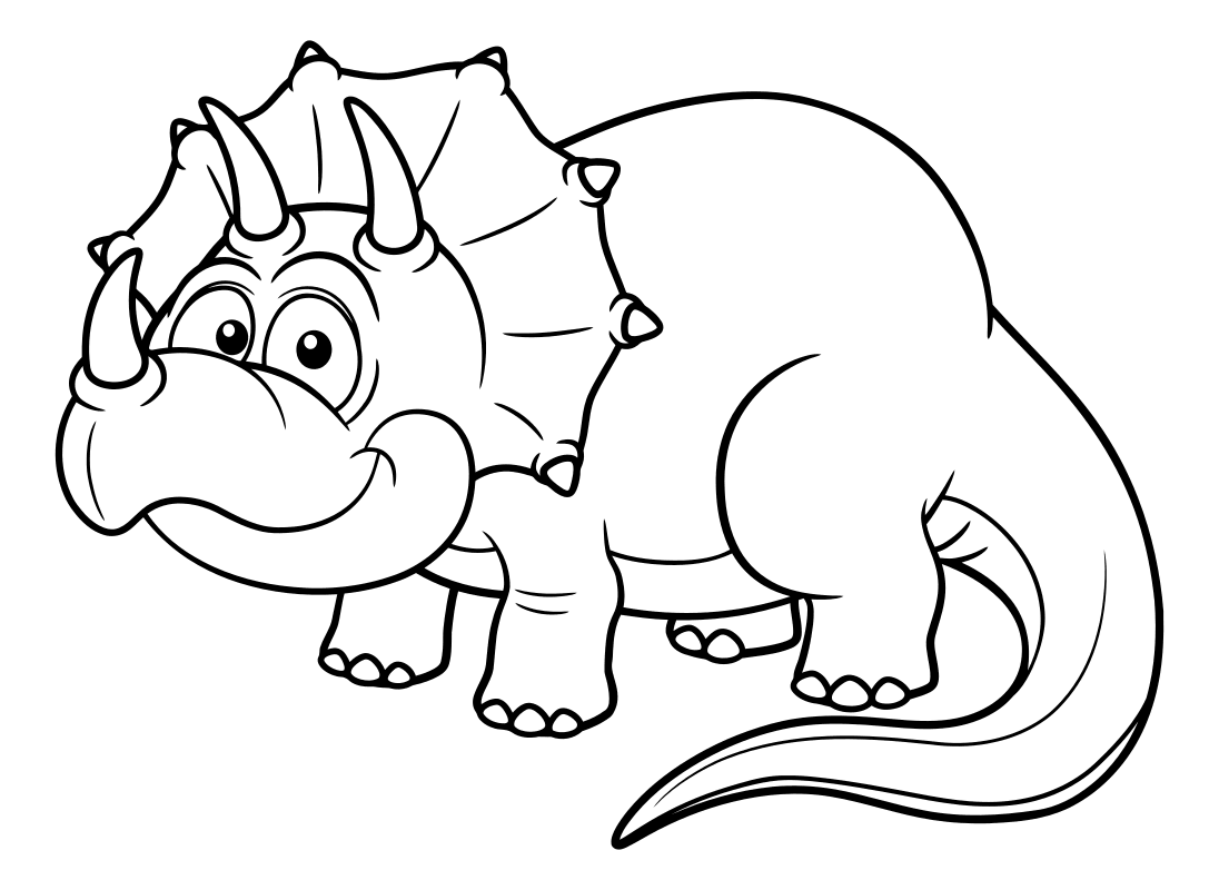 Раскраска - Динозавры - Трицератопс