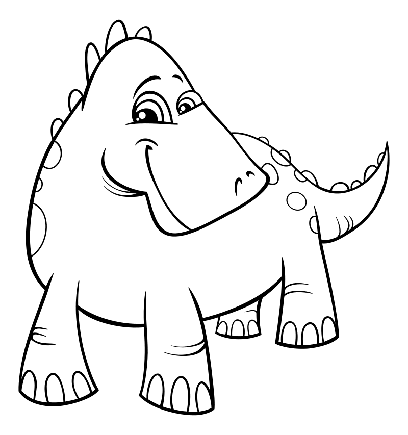 Раскраска - Динозавры - Весёлый динозавр