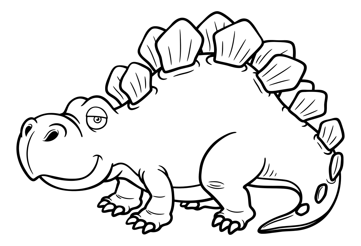 Раскраска - Динозавры - Стегозавр