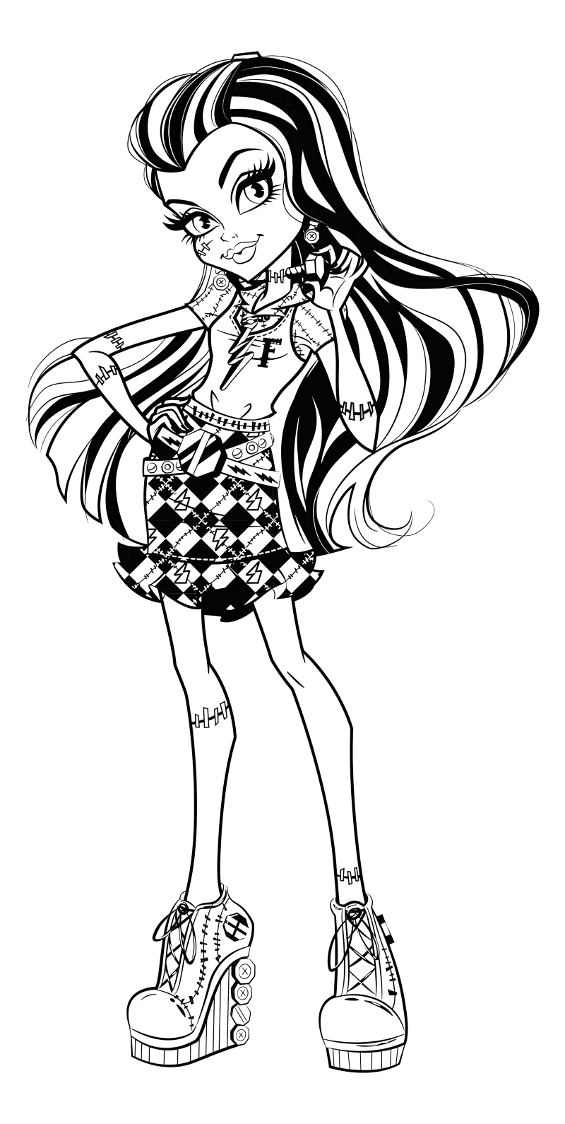 Раскраска - Монстер Хай - Фрэнки Штейн