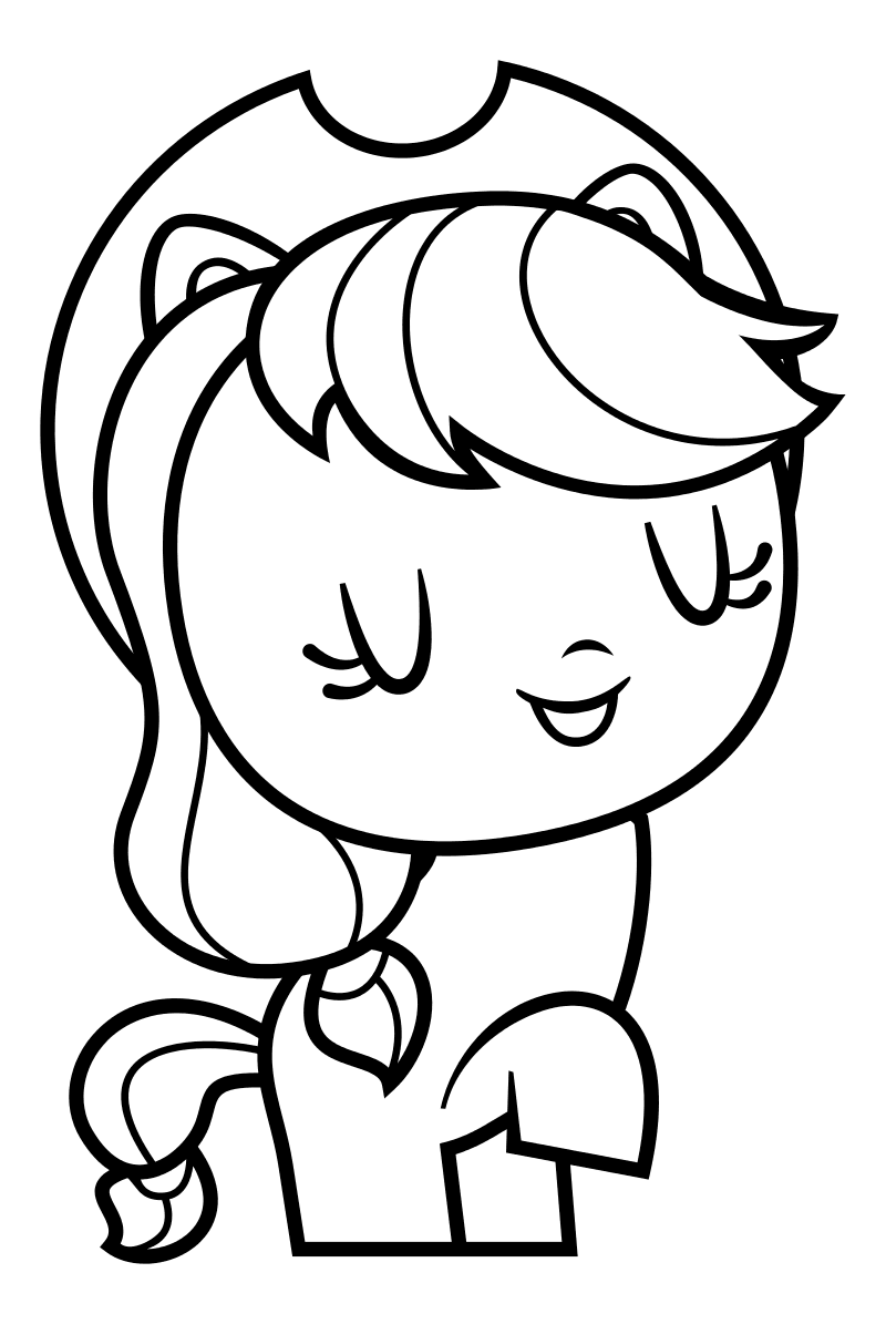 Раскраска - Мой маленький пони - Cutie Mark Crew - Эпплджек с закрытыми глазками