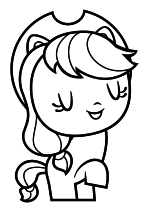 Раскраска - Мой маленький пони - Cutie Mark Crew - Эпплджек с закрытыми глазками