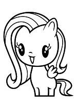 Раскраска - Мой маленький пони - Cutie Mark Crew - Милашка Флаттершай
