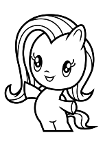 Раскраска - Мой маленький пони - Cutie Mark Crew - Пони-милашка Флаттершай